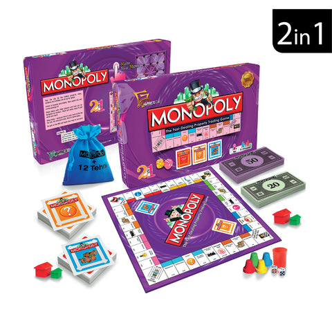 Monopoly 2 in 1 Wooden Board Game